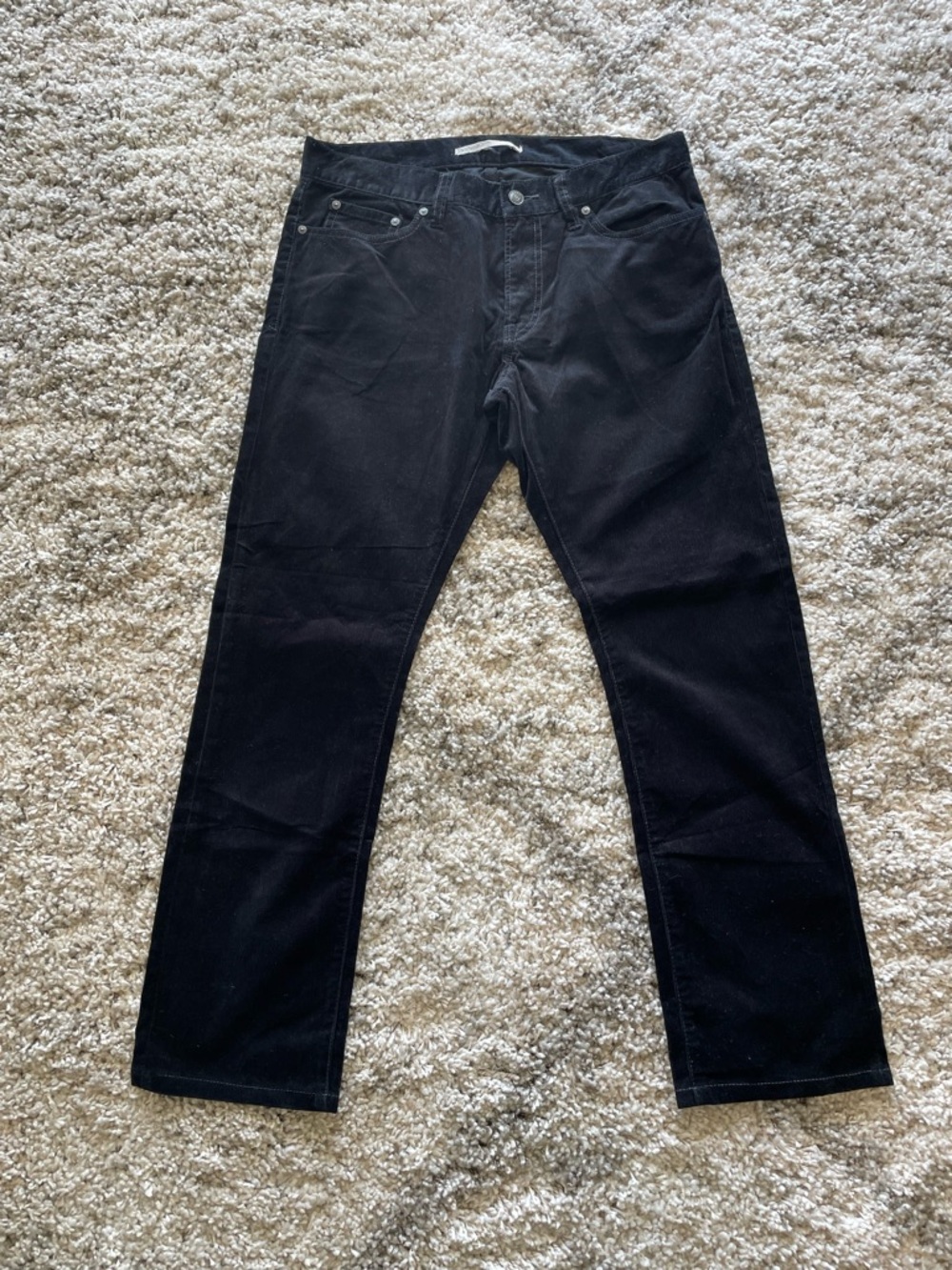 Vince Men's Dylan‎ Black Slim Corduroy Pants 31x28 Quiet Luxury Minimalist